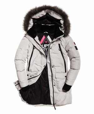 Superdry Antarctic Explorer Down Parka Női Kabát Fehér | MQLHS9285